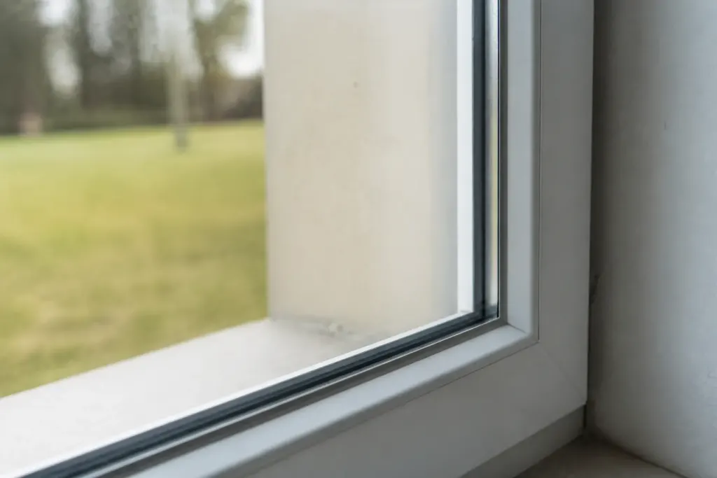 Fenetre fermee avec double vitrage et joints renforces