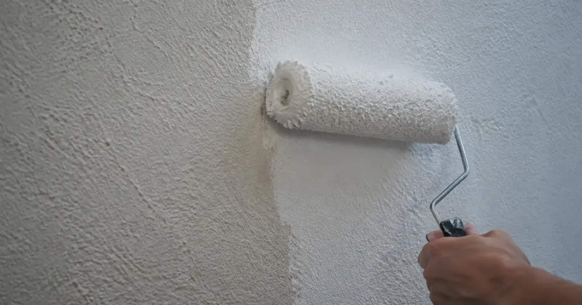 Fibre blanche appliquee mur surface texture granuleuse visible
